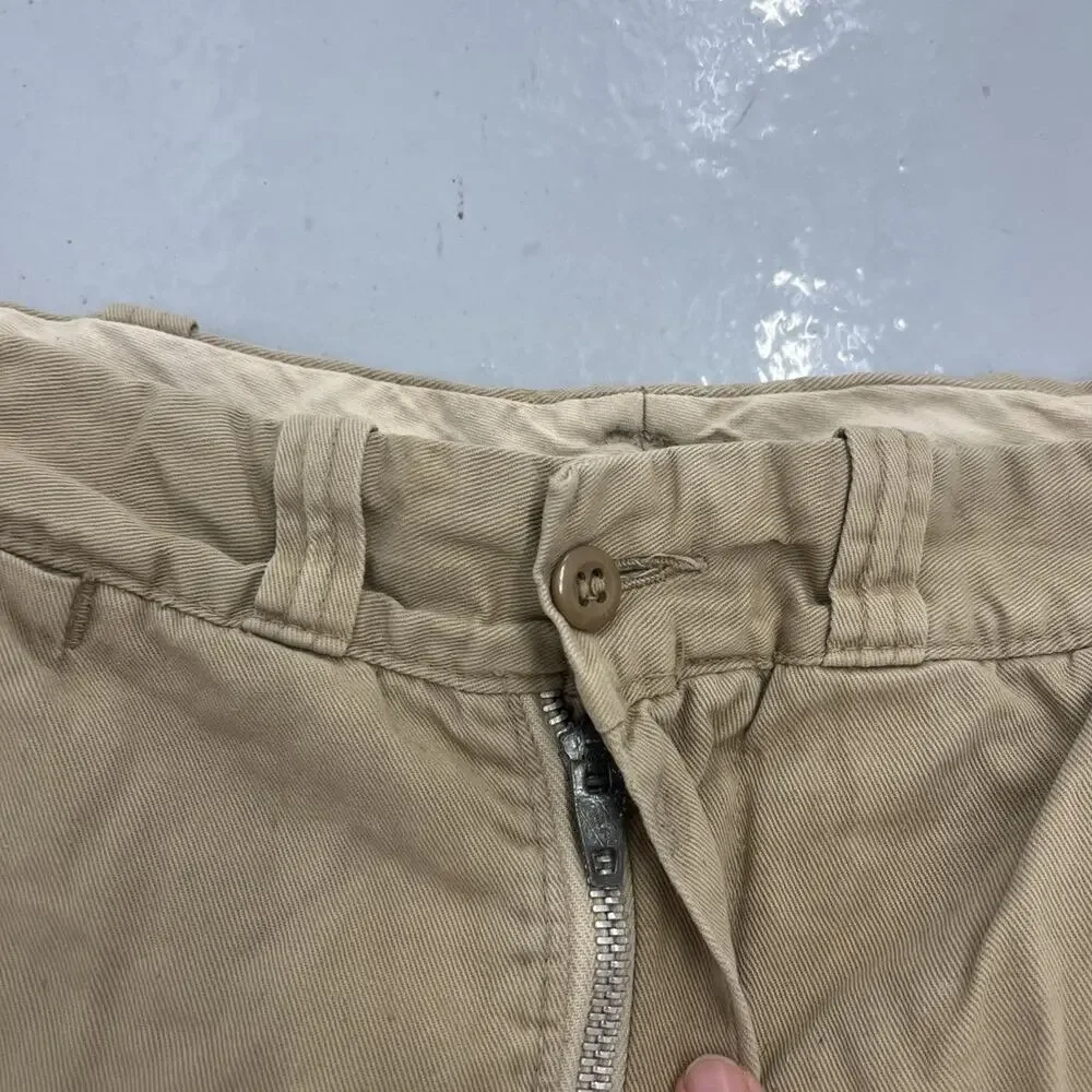 Vintage 50s Tan Sanforized Sail Cloth Workwear Chinos 28x30